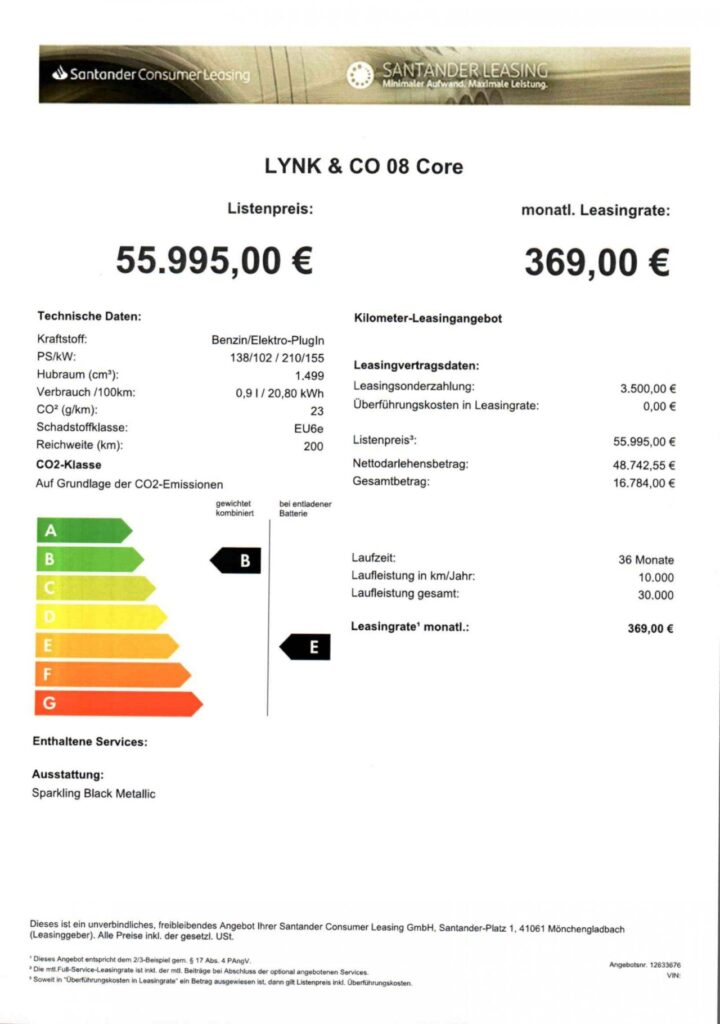 Lynk & Co 08 Core PHEV LED/PANO/el. Sitze/360 Grad Kamera – Bild 7